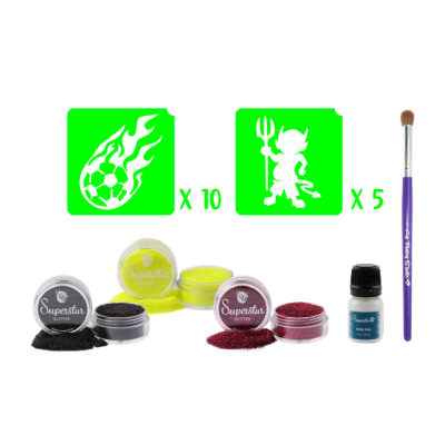 Glitter tattoo set - Go Red Devils !